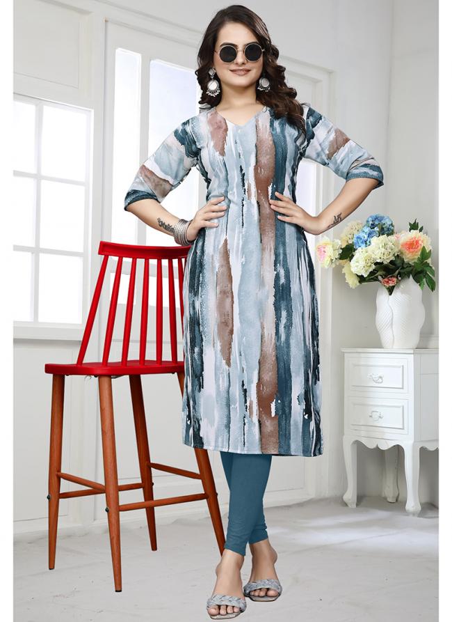 Imported Morpeach Office Wear Printed Kurti